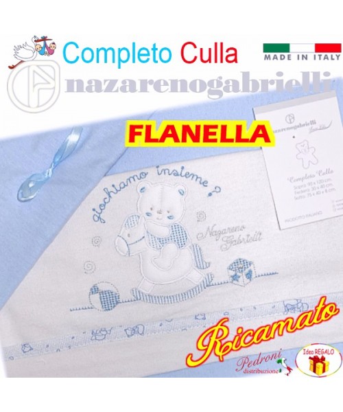 *FLANELLA* Completo CULLA RICAMATA art.NG-270...