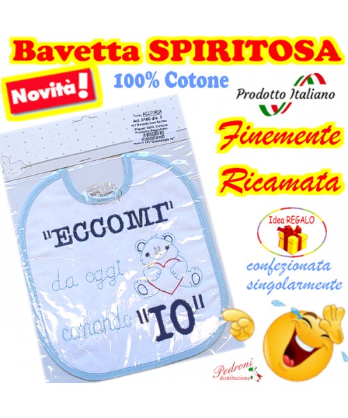 Bavetta in Cotone RICAMATA "SPIRITOSA " 0180...
