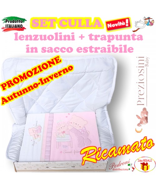 *PROMOZIONE* SET CULLA con TRAPUNTINO PRCC327...