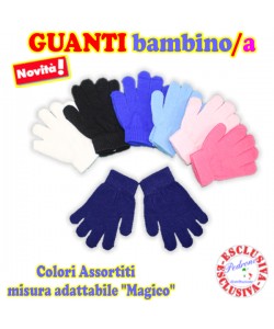 *PRIMO PREZZO* Guanto bambino/a"MAGICO"T.UNITA D-9 colori ass