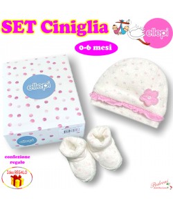 *PROMOZIONE ELLEPI* SET CINIGLIA BH7862 0/6 Mesi Bco/Rosa