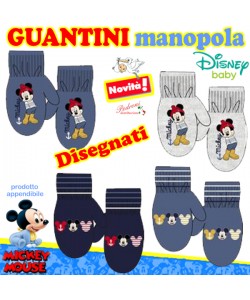 *BABY DISNEY* MICKEY GUANTO DISEGNATO WD4076 in 4 Colori