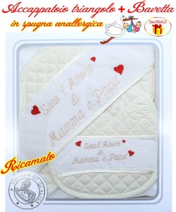 Accappatoio Triangolo+Bavetta 1906/B Bianco/Panna
