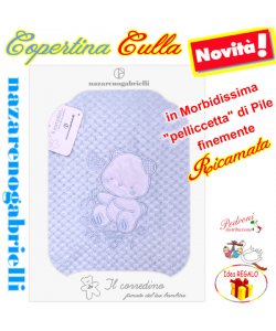 Copertina CULLA "Pelliccetta di Pile" NG-449 CIELO 2 Ricami