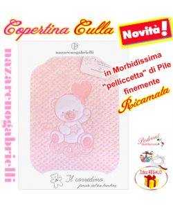 Copertina CULLA "Pelliccetta di Pile" NG-449 ROSA 2 Ricami