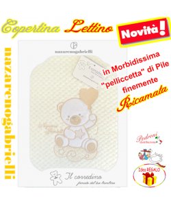 Copertina LETTINO "Pelliccetta di Pile" NG-549 PANNA 2 Ricami