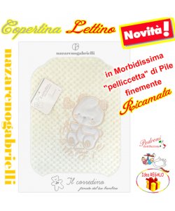 Copertina LETTINO "Pelliccetta di Pile" NG-549 PANNA 2 Ricami