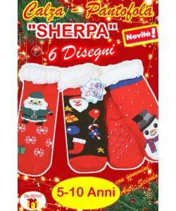 *PROMOZIONE NATALE* CALZA-PANTOFOLA "SHERPA" B196 5/10 Anni