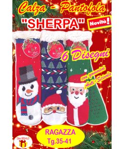 *PROMOZIONE NATALE* CALZA-PANTOFOLA "SHERPA" B195 RAGAZZA