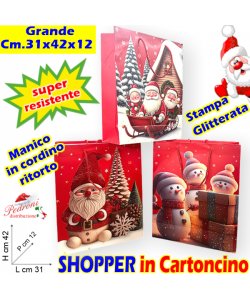 BORSA PORTA-REGALO NATALE " GRANDE " Art.434 Disegni Assortiti