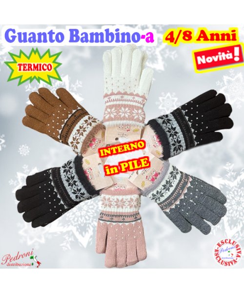 * NOVITA' * Guanto bambino/a "NORVEGESE" 3/6...
