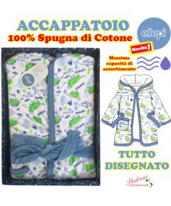 *STOCK ELLEPI*Accappatoio SPUGNA di COTONE AB4254 Tg.6 ANNI B/Avio
