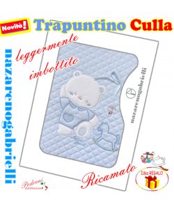 Trapuntino CULLA RICAMATO art.NG-433-1 Cielo