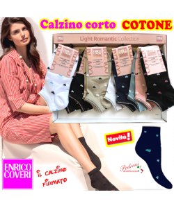 COVERI Calza corta ragazza COTONE Tg.35/41 PAPAYA-261 ass.