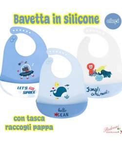 ELLEPI Bavaglia neonato *in SILICONE* AD9816 cm.27x23