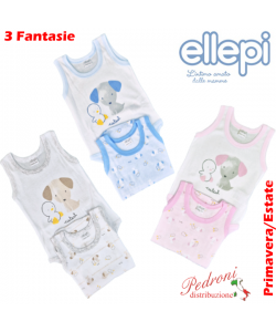 ELLEPI Body COTONE SPALLA AF5400 - 5264  in 3 Colori ass.