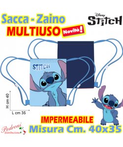 STITCH Sacca - Zaino MULTIUSO Cm.40x35 Art.ST0771-M