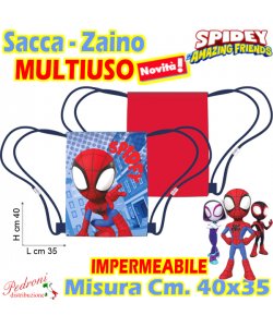 SPIDEY Sacca - Zaino MULTIUSO Cm.40x35 Art.SP0793