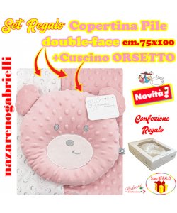*IDEA REGALO* SET Copertina + Cusino ORSETTO NG-4747 Cipria