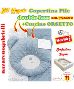 *IDEA REGALO* SET Copertina + Cusino ORSETTO NG-4747 Polvere