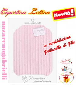 Copertina LETTINO "Pelliccetta di Pile" a coste NG-541 ROSA