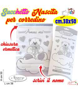 *CORREDINO* Sacchetto nascita " GRANDE " art.556 cm.38x50