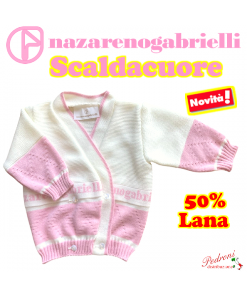 * SCALDACUORE * NEONATA Misto Lana NG750/4 Ecru/Rosa Scuro - 37091