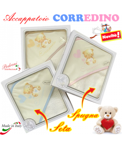 Baby accappatoio TRIANGOLO Spugna + SETA art.499 in 3 colori
