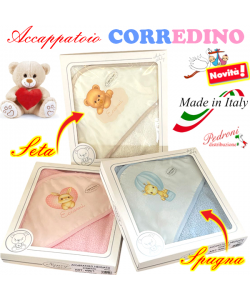 Baby accappatoio TRIANGOLO Spugna + SETA art.496 in 3 colori