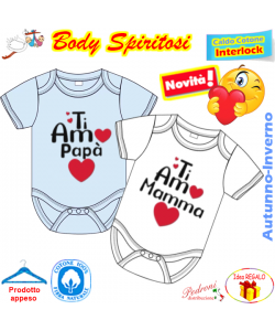 "TI AMO...." Body M/M CALDO COTONE Interlock 0/6 mesi XNO-973