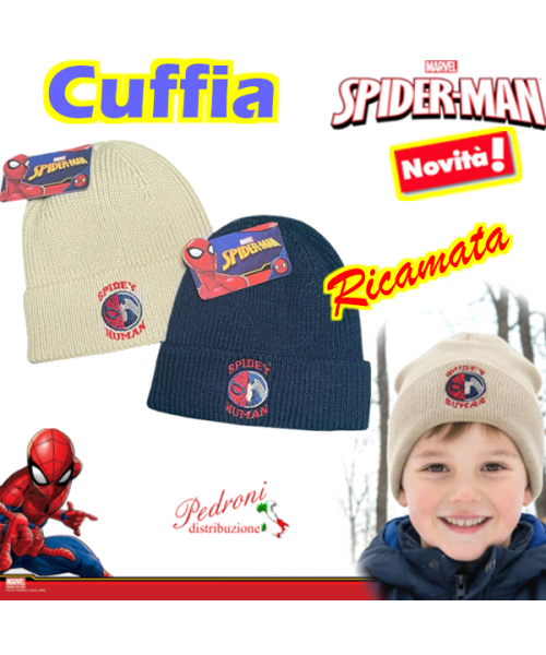 SPIDER-MAN Cuffia bambino RICAMATA MV4085 2colori