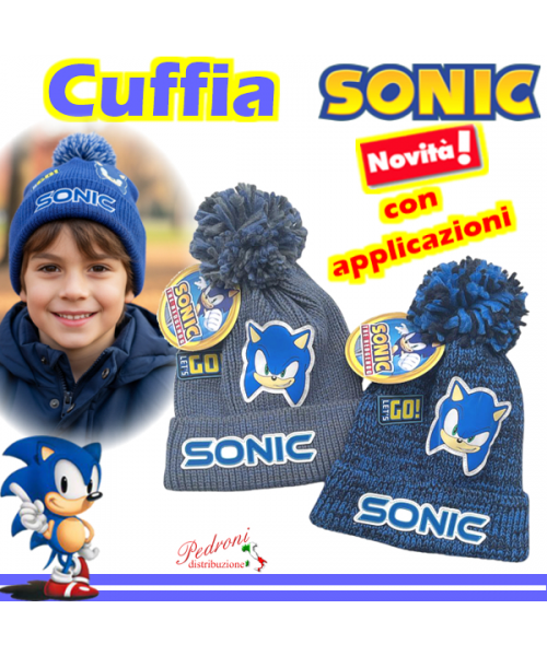 SONIC Cuffia bambino con Pon-Pon Art.SN4012 in...