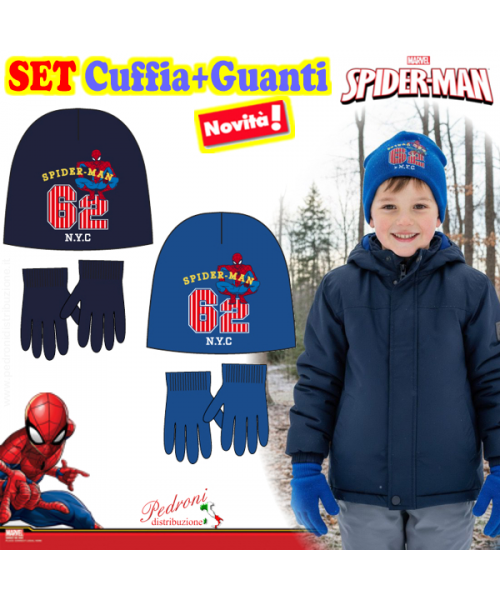 SPIDER-MAN SET Cuffia+Guanti art.MV40063 in 2...