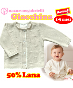 * GIACCHINA * NEONATA Lana NG743/5 Tortora/Panna 1-9 Mesi