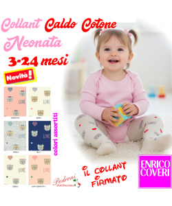 COVERI Collant Neonata "LOVE" CALDO COTONE art.SOFFIO 3/24 Mesi
