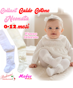 *PRIMI MESI* Collant CALDO COTONE 0/12 mesi CBF7896 Bianco-Panna