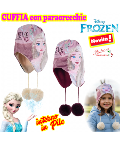 FROZEN Cuffia con ParaOrecchie e Pon-Pon...