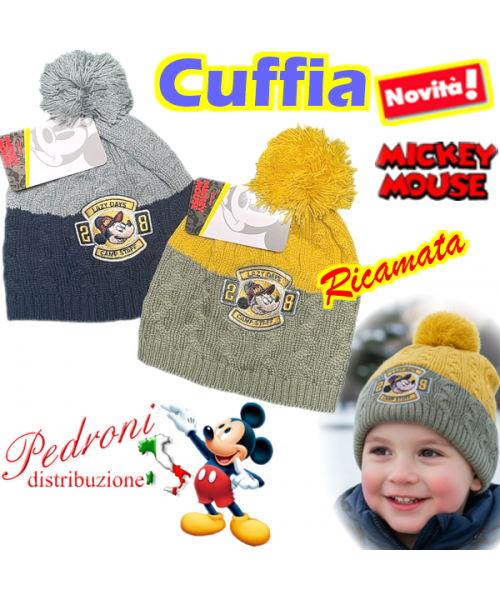 MICKEY DISNEY Cuffia bambino " RICAMATA...