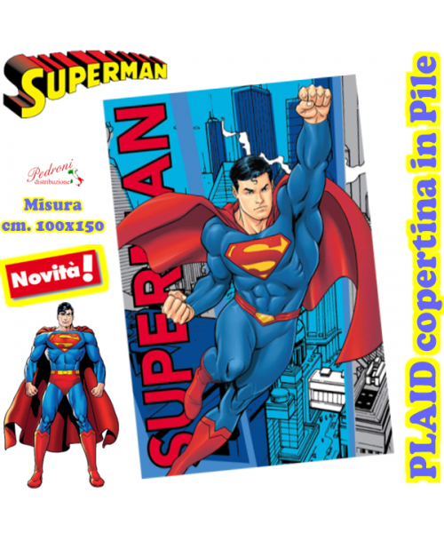 SUPERMAN Copertina PLAID in PILE multiuso SUP1888