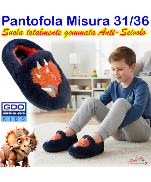 PANTOFOLA maschio GD4602 Tg.31/36 DINOSAURO