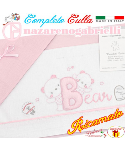 NAZARENO Completo CULLA ricamato NG 91.10 Bianco/Rosa