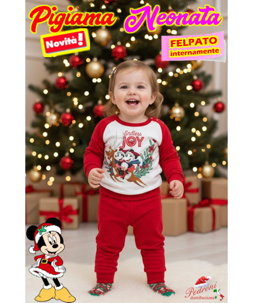 *NATALE DISNEY* MINNIE Pigiama FELPATO 12/30...