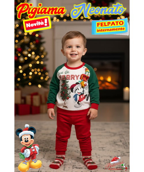 *NATALE DISNEY* MICKEY Pigiama FELPATO 12/30...