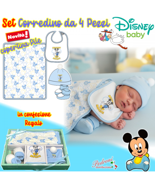 *MICKEY* CORREDINO SET da 4 Pezzi art.WR2002...