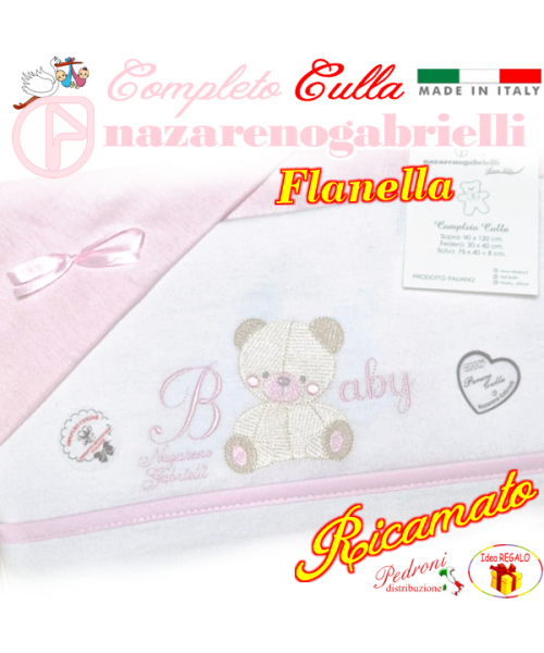 *FLANELLA* Completo CULLA RICAMATA art.NG-270...