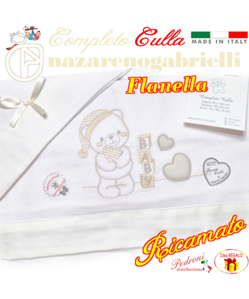 *FLANELLA* Completo CULLA RICAMATA art.NG-270...