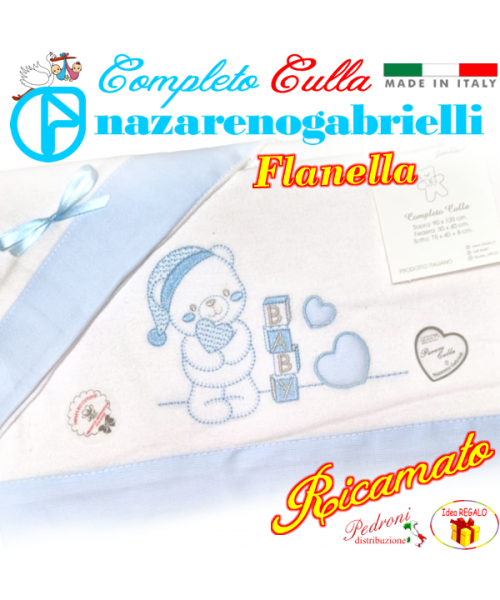 *FLANELLA* Completo CULLA RICAMATA art.NG-270...