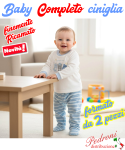 *STOCK CINIGLIA * COMPLETO Baby RM-6040 0/12 Mesi LATTE-CIELO