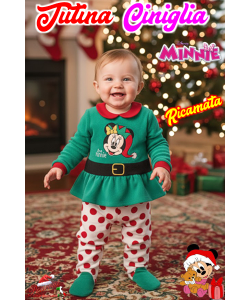 *NATALE DISNEY* Tutina baby Ciniglia MINNIE WQ3056 1/9 Mesi