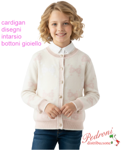 *A.STOCK*Golfino Bambina MISS BRUM HX2075 LATTE 4/12 anni